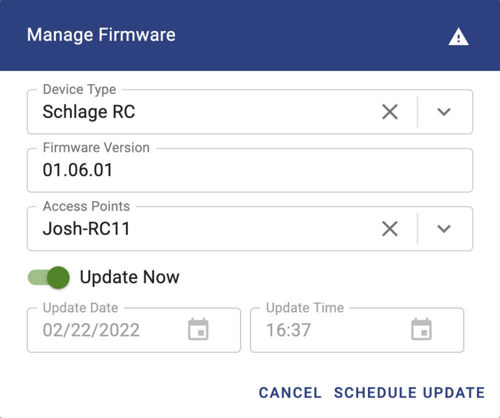 Update Firmware for Schlage Devices Pure Access Product Manual 1