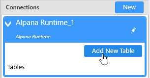 Connection Runtime add table click Connection Runtime add table click