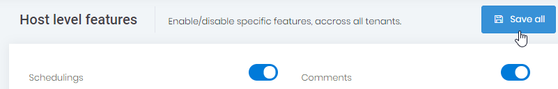 Host Features save Host Features save