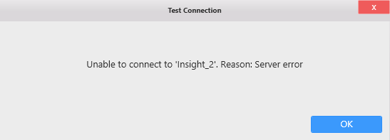 Insight Connection error Insight Connection error