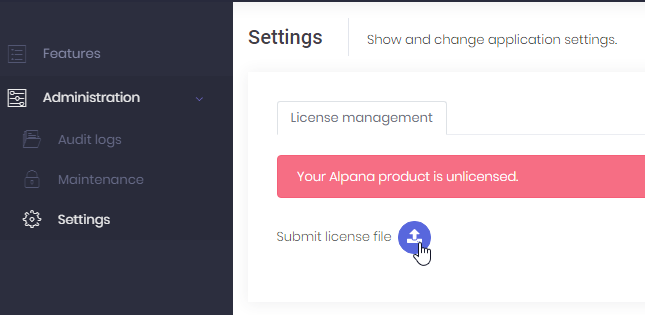 License file upload License file upload