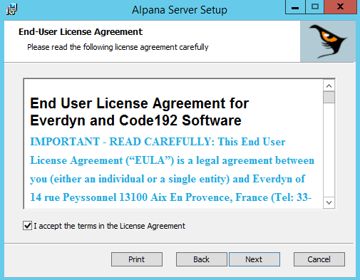 Server installer EULA checked v3.0 Server installer EULA checked v3.0
