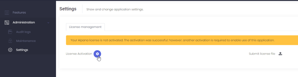 Server license activation Server license activation