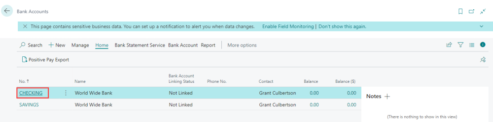 Select bank account to apply threshold to Select bank account to apply threshold to