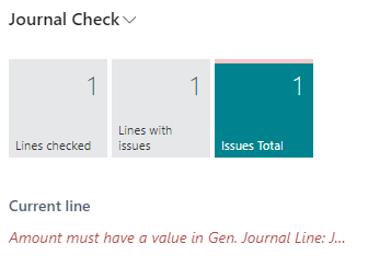 Screenshot of the Journal Check FactBox.