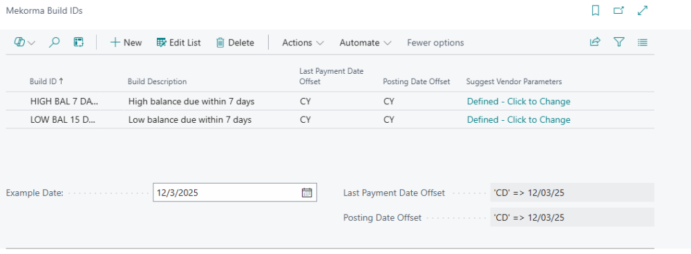 Create new Build ID by clicking the New button Screenshot of the Build IDs home page.
