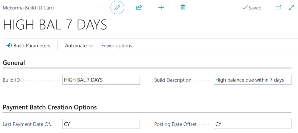 Screenshot of creating a new Build ID.