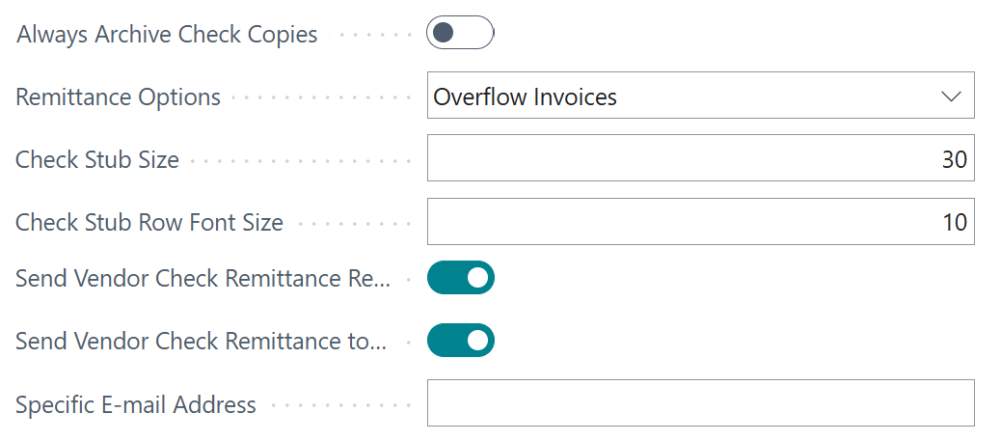 Screenshot of the various remittance options for your bank account.