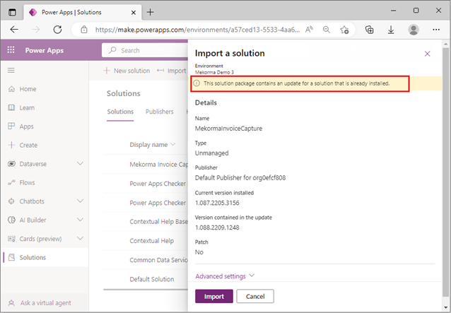 Power Platform Solution - Mekorma Invoice Capture User Guide - Build X92