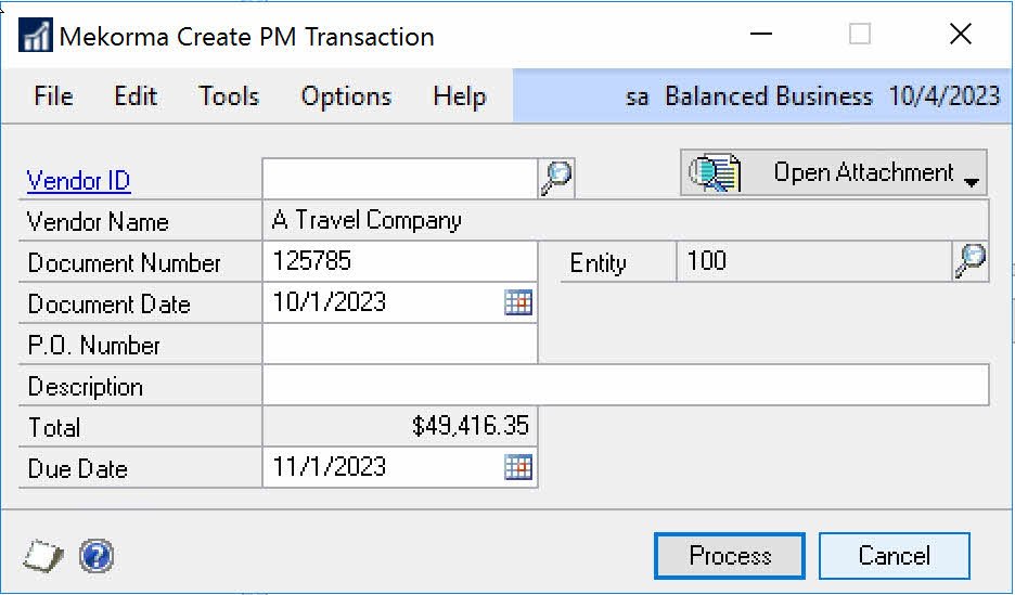 Create A GP Voucher - Mekorma Invoice Capture User Guide - Build X92