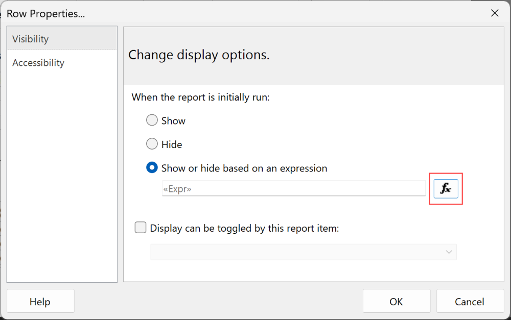 Screenshot of the expressions button.