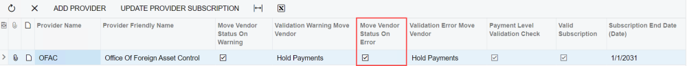 Toggle this on or off if you want to move a vendor on an error