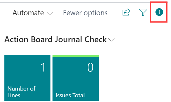 Screenshot of the Journal Check FactBox.