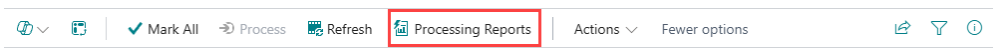 Click Process Reports to open the Mekorma Process Reports page. Process Reports is accessible from the Action Board menu.