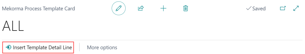 Screenshot of the Insert Template Detail Line.