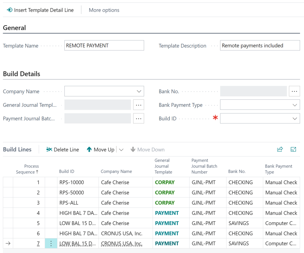 Add all the criteria for each Process Template. Screenshot of a Process Template being built.