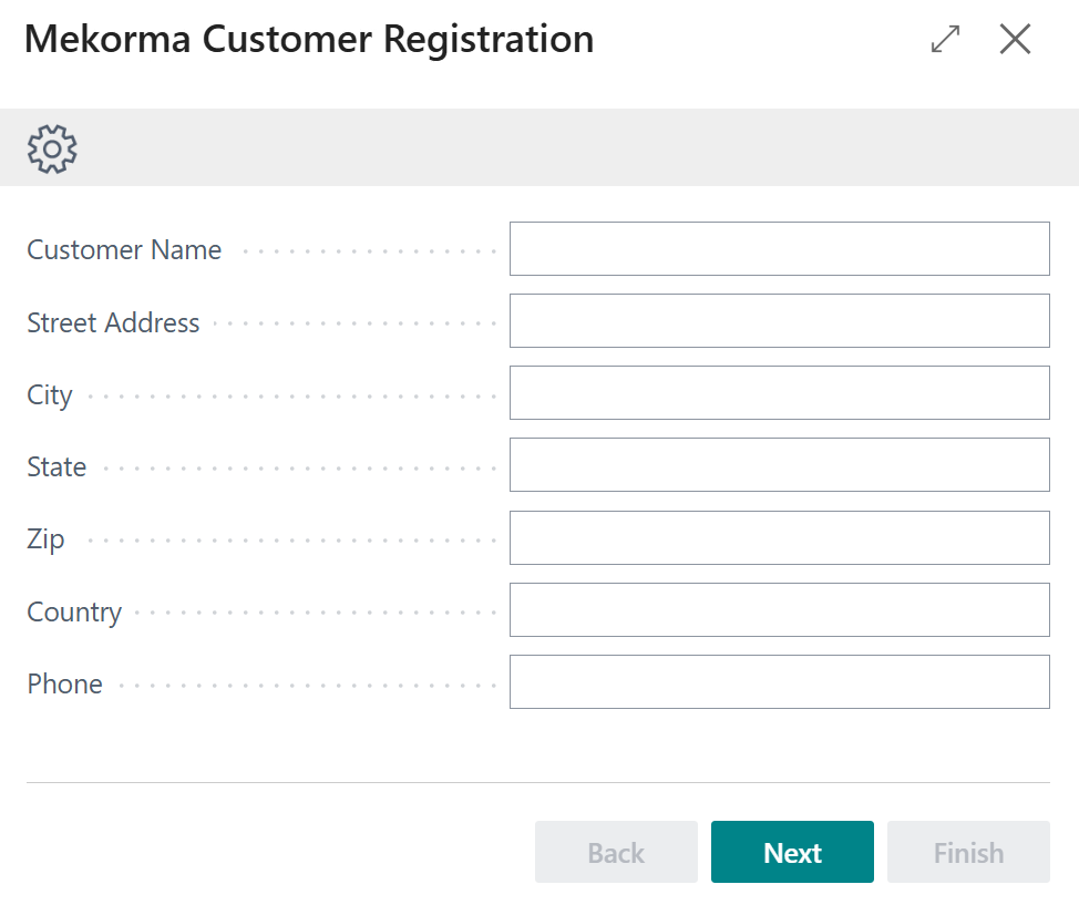 Customer Registration page where you enter your details. Screenshot of the Customer Registration page.