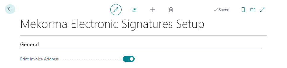 Turn on Print Invoice Address for Electronic Signatures
