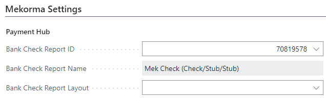 Screenshot of the check report selection screen.