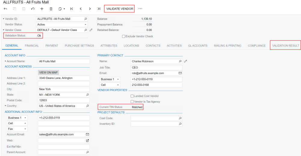 Maintaining Your Vendor Record - Vendor Validation For Acumatica Cloud 