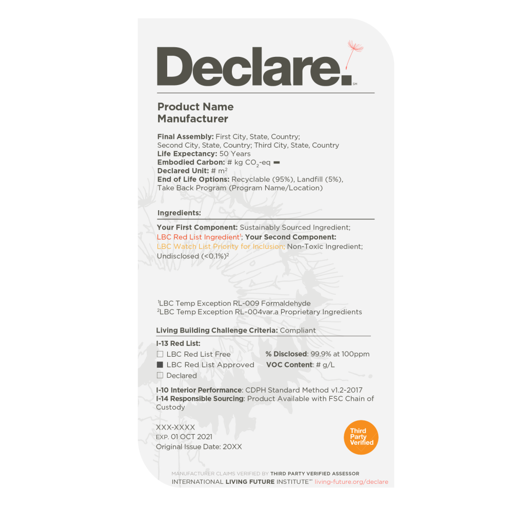 Figure 12-1 Sample Declare Label