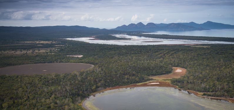 Aerial view of the Big Punchbowl Reserve. Image by Matthew Newton.