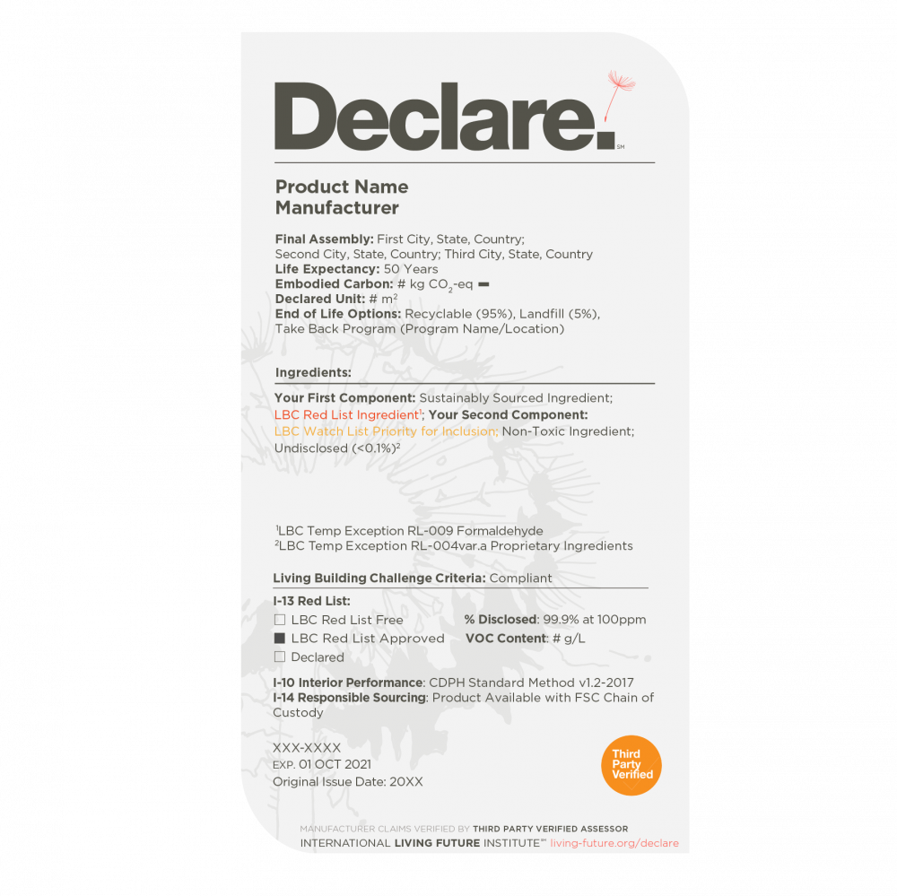 Figure 14-1 Sample Declare Label