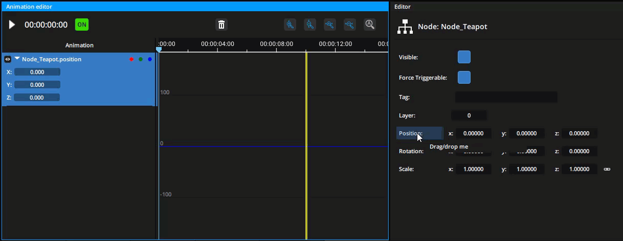 Adding node properties to an animation track Adding node properties to an animation track
