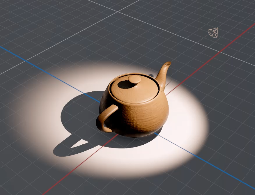 Spotlight with a larger outer cone setting Spotlight with a larger outer cone setting