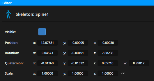 3D Skeletons: Bone properties in the Editor panel 3D Skeletons: Bone properties in the Editor panel
