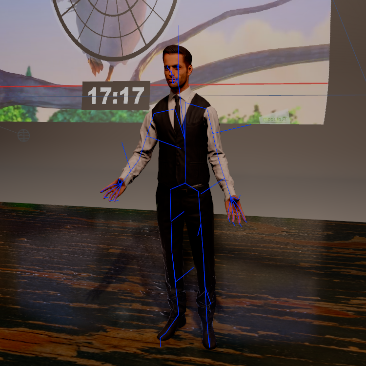 3D Rigged model with skeleton display 3D Rigged model with skeleton display