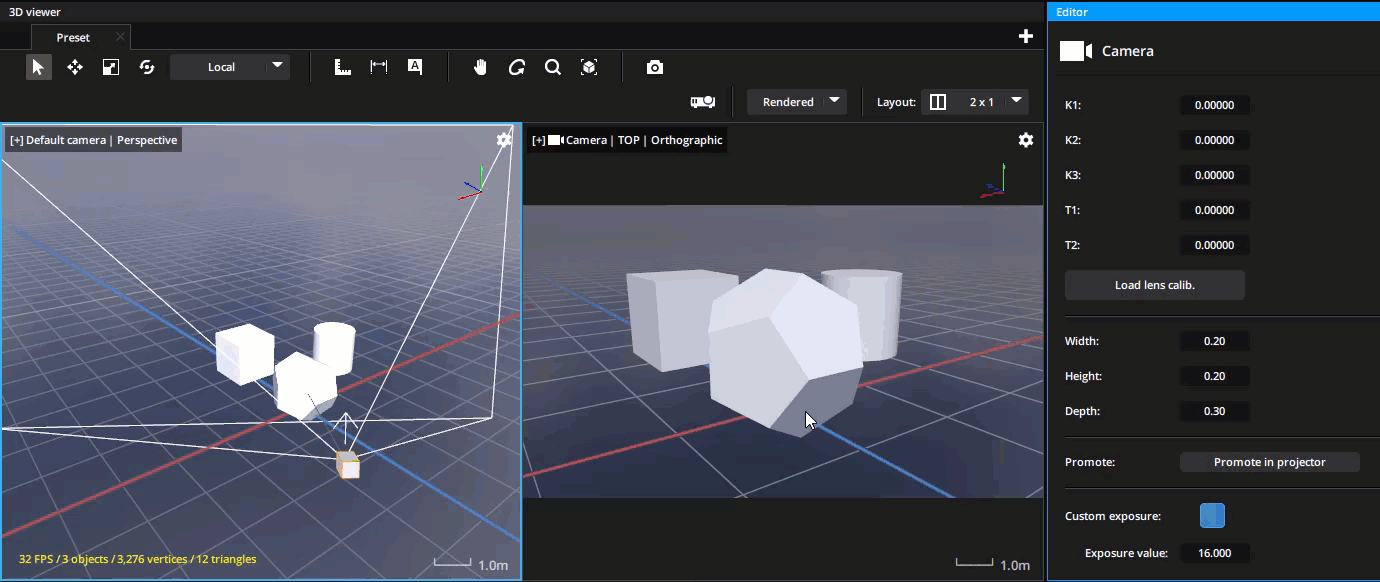 Differences in custom camera exposure between rendered and study modes. Differences in custom camera exposure between rendered and study modes.