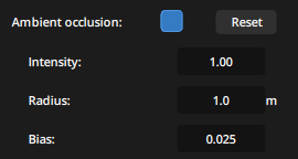 3D View settings Ambient occlusion parameters 3D View settings Ambient occlusion parameters