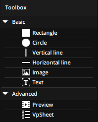 Components toolbox in the Book Designer panel Components toolbox in the Book Designer panel