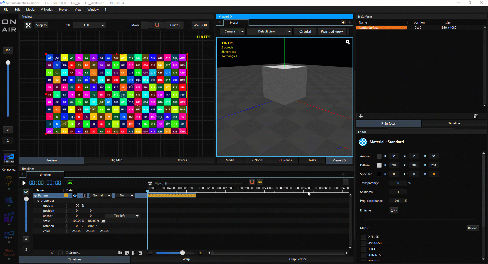 applying a rendersurface to the diffuse channel
