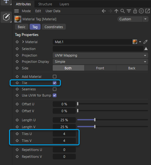 Setting tiles in Cinema 4D Setting tiles in Cinema 4D