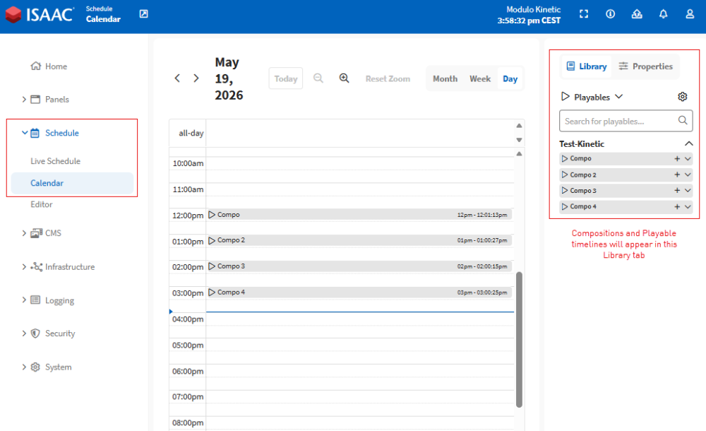 Scheduling compositions in ISAAC's calendar module Scheduling compositions in ISAAC's calendar module