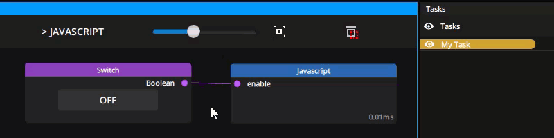Toggle a task enabled/disabled with a Javascript node Toggle a task enabled/disabled with a Javascript node
