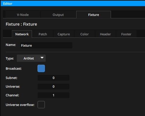 Fixture view in Editor panel for LED mapping output Fixture view in Editor panel for LED mapping output