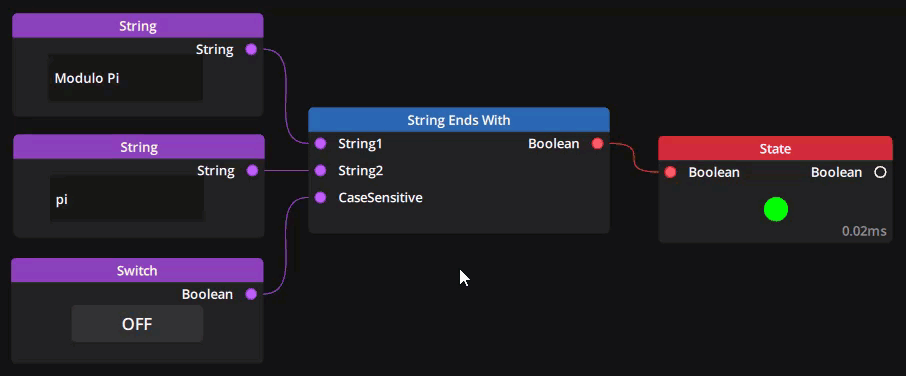 Example of Ends With node comparing two strings Example of Ends With node comparing two strings