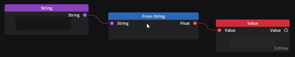 Example of From String node converting a string into a number Example of From String node converting a string into a number
