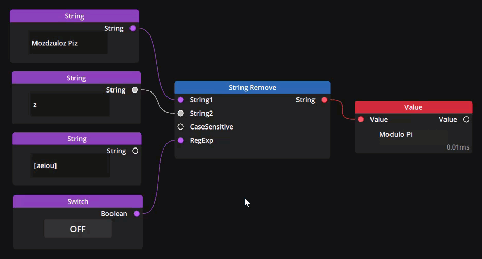 Example of String Remove At node removing characters from a string Example of String Remove At node removing characters from a string