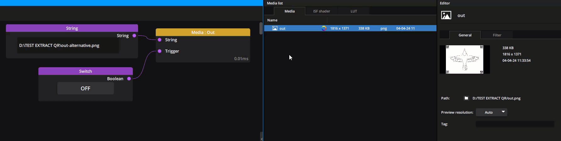 Updating a media directly from Graph Editor using a different file path Updating a media directly from Graph Editor using a different file path