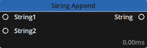 Preview of the String > Append node Preview of the String > Append node