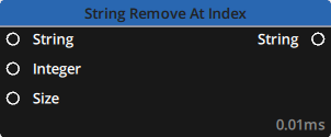 Preview of the String > Remove At Index node Preview of the String > Remove At Index node