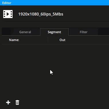 Setting up segments in the Segment tab for a media Setting up segments in the Segment tab for a media