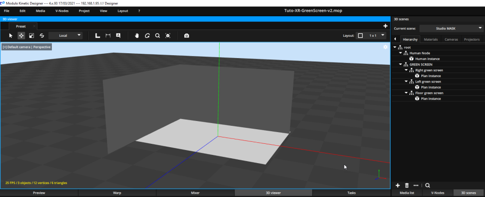 Extend the studio reality over the green screen - Modulo Kinetic user ...