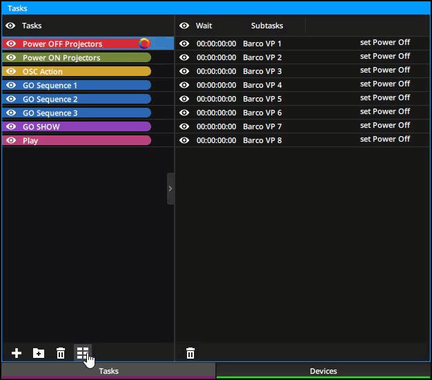 Toggling between list view and Multi-button view. Toggling between list view and Multi-button view.