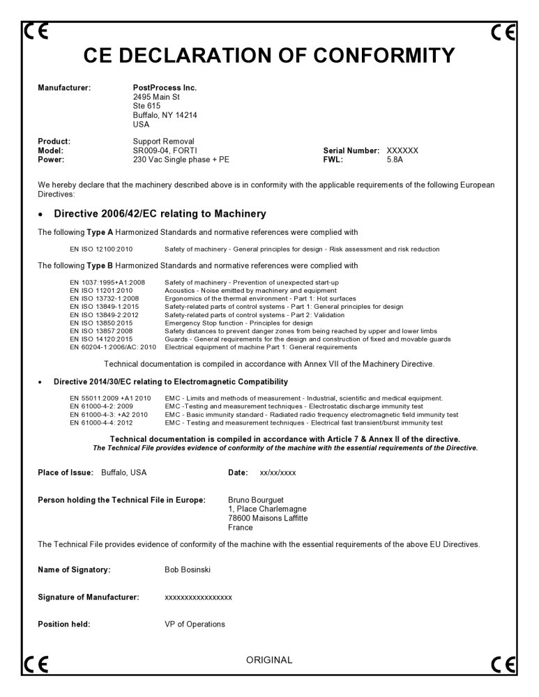 CE Declaration of Conformity (-04) - FORTI - 200182-B