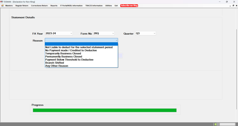 Declaration For Non – Filing - TDSMAN Ver. 14.1 - User Manual